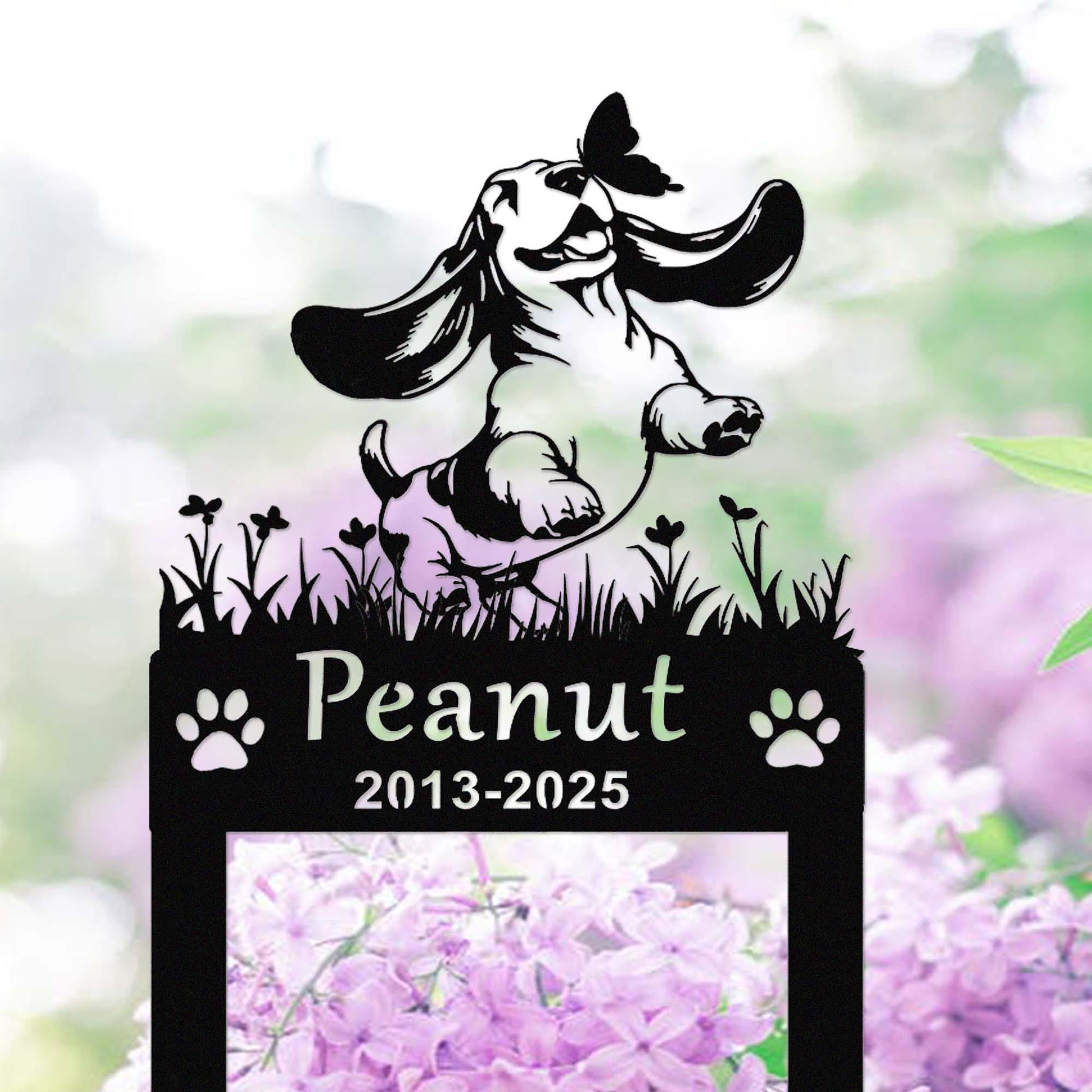 Custom Basset Hound Dog Metal Memorial Stake, Personalized Basset Hound Grave Marker, Basset Hound Yard Stake, Dog Garden Decor,Dog Mom Gift