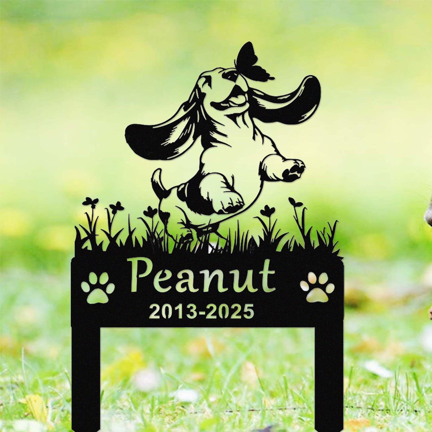 Custom Basset Hound Dog Metal Memorial Stake, Personalized Basset Hound Grave Marker, Basset Hound Yard Stake, Dog Garden Decor,Dog Mom Gift