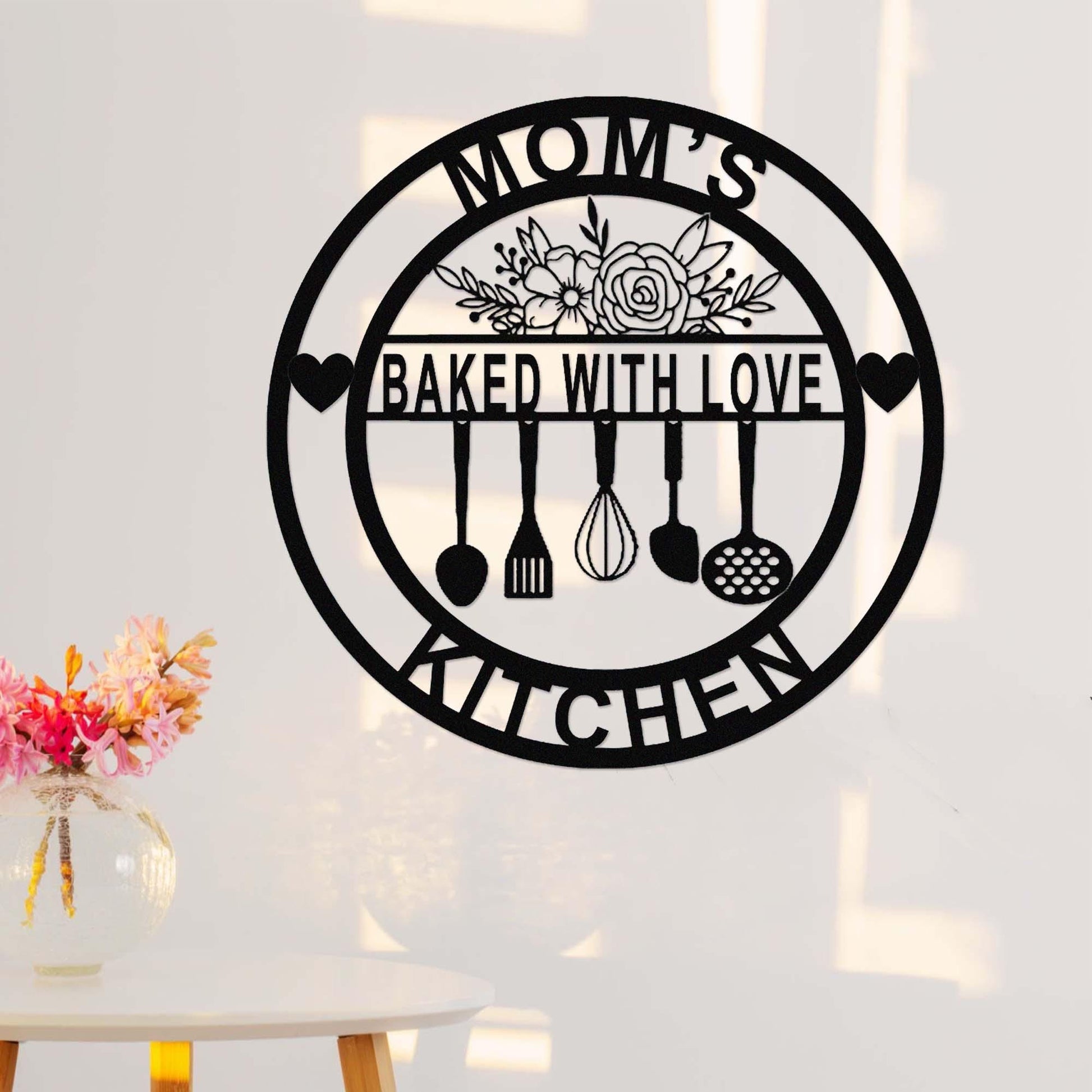 Custom Kitchen Metal Sign, Personalized Kitchen Name Sign, Home Kitchen Wall Decor, Cooking Dining Room Decor, Mothers Day Gift For Mom Nana