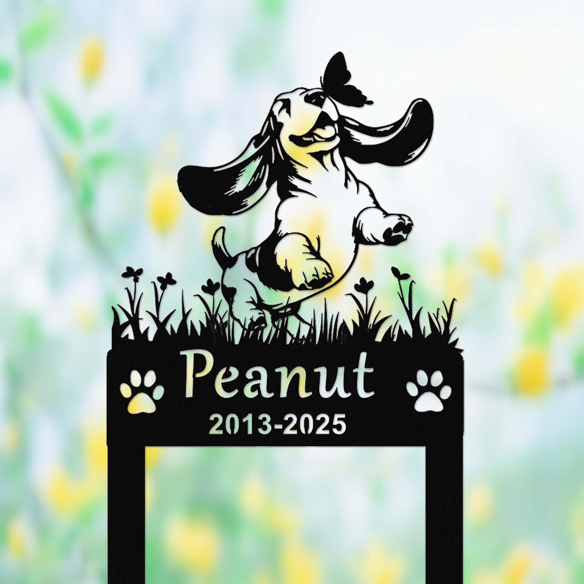 Custom Basset Hound Dog Metal Memorial Stake, Personalized Basset Hound Grave Marker, Basset Hound Yard Stake, Dog Garden Decor,Dog Mom Gift