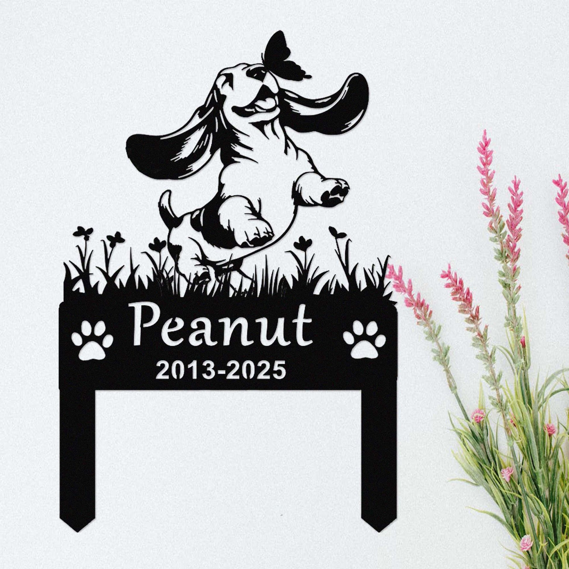 Custom Basset Hound Dog Metal Memorial Stake, Personalized Basset Hound Grave Marker, Basset Hound Yard Stake, Dog Garden Decor,Dog Mom Gift