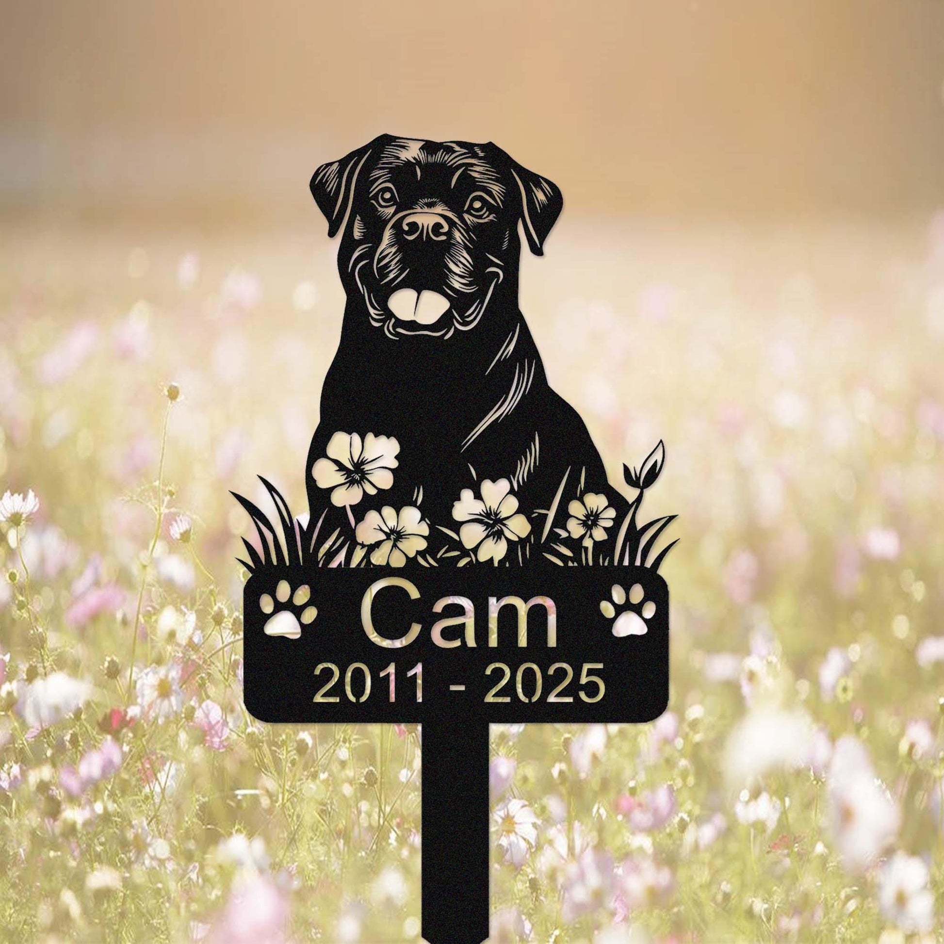 Custom Rottweiler Dog Metal Memorial Stake, Personalized Rottweiler Grave Marker, Personalized Dog Name Yard Stake Garden Decor,Dog Mom Gift