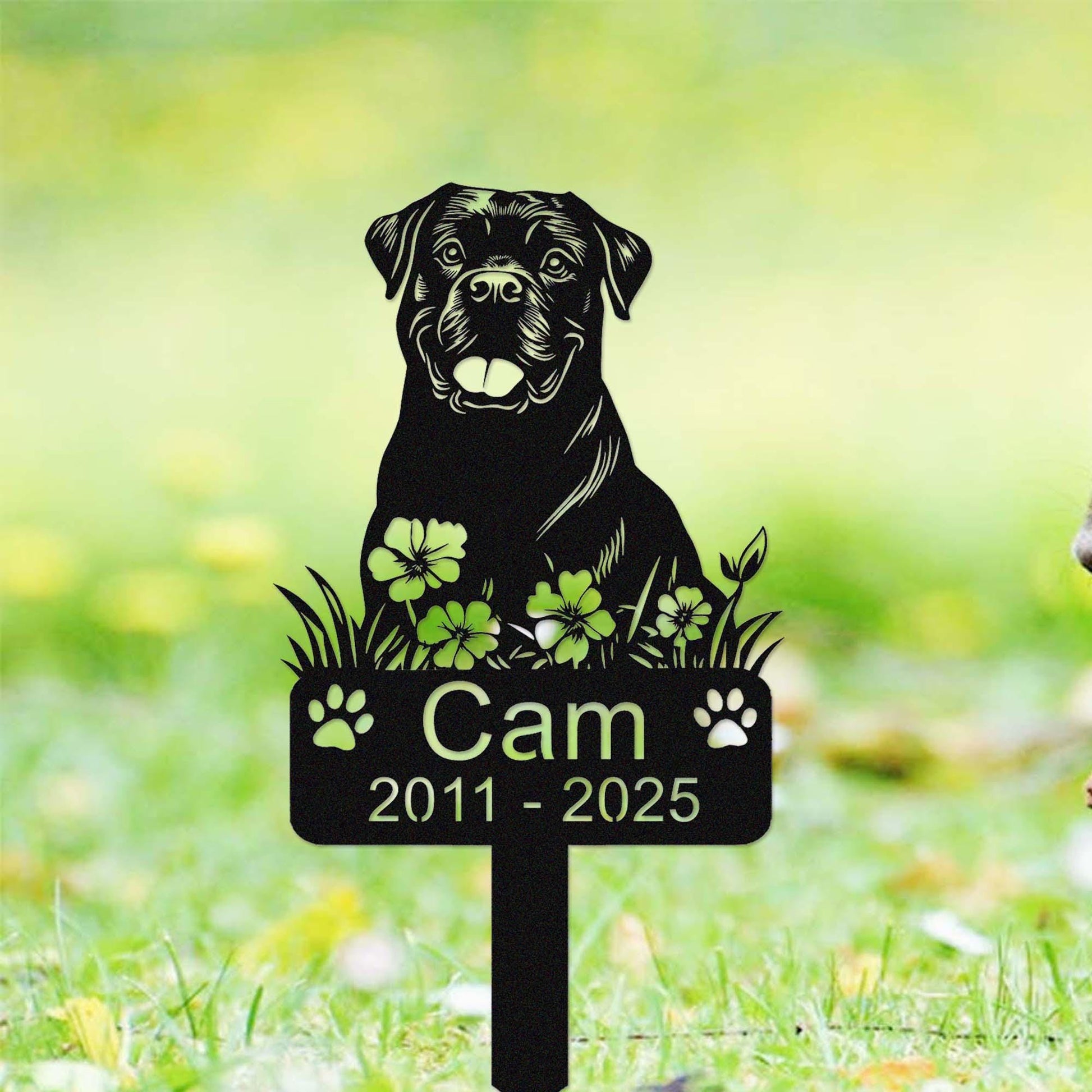 Custom Rottweiler Dog Metal Memorial Stake, Personalized Rottweiler Grave Marker, Personalized Dog Name Yard Stake Garden Decor,Dog Mom Gift