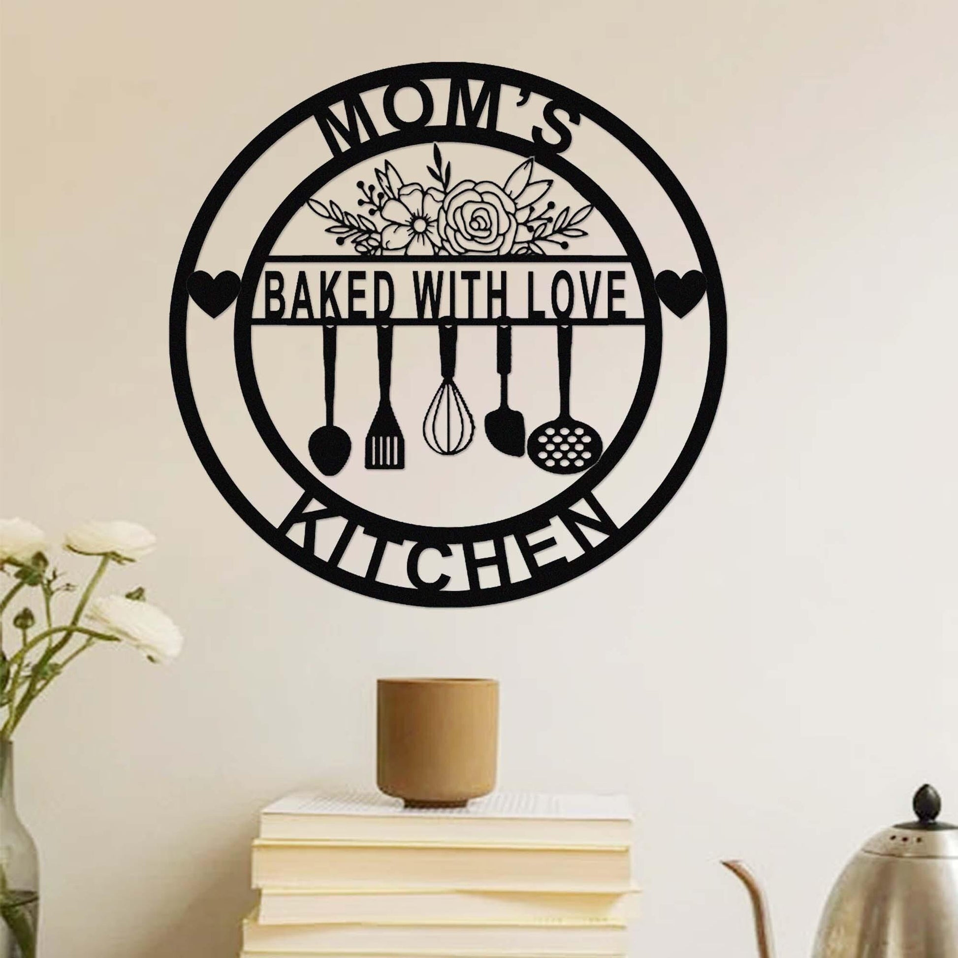 Custom Kitchen Metal Sign, Personalized Kitchen Name Sign, Home Kitchen Wall Decor, Cooking Dining Room Decor, Mothers Day Gift For Mom Nana