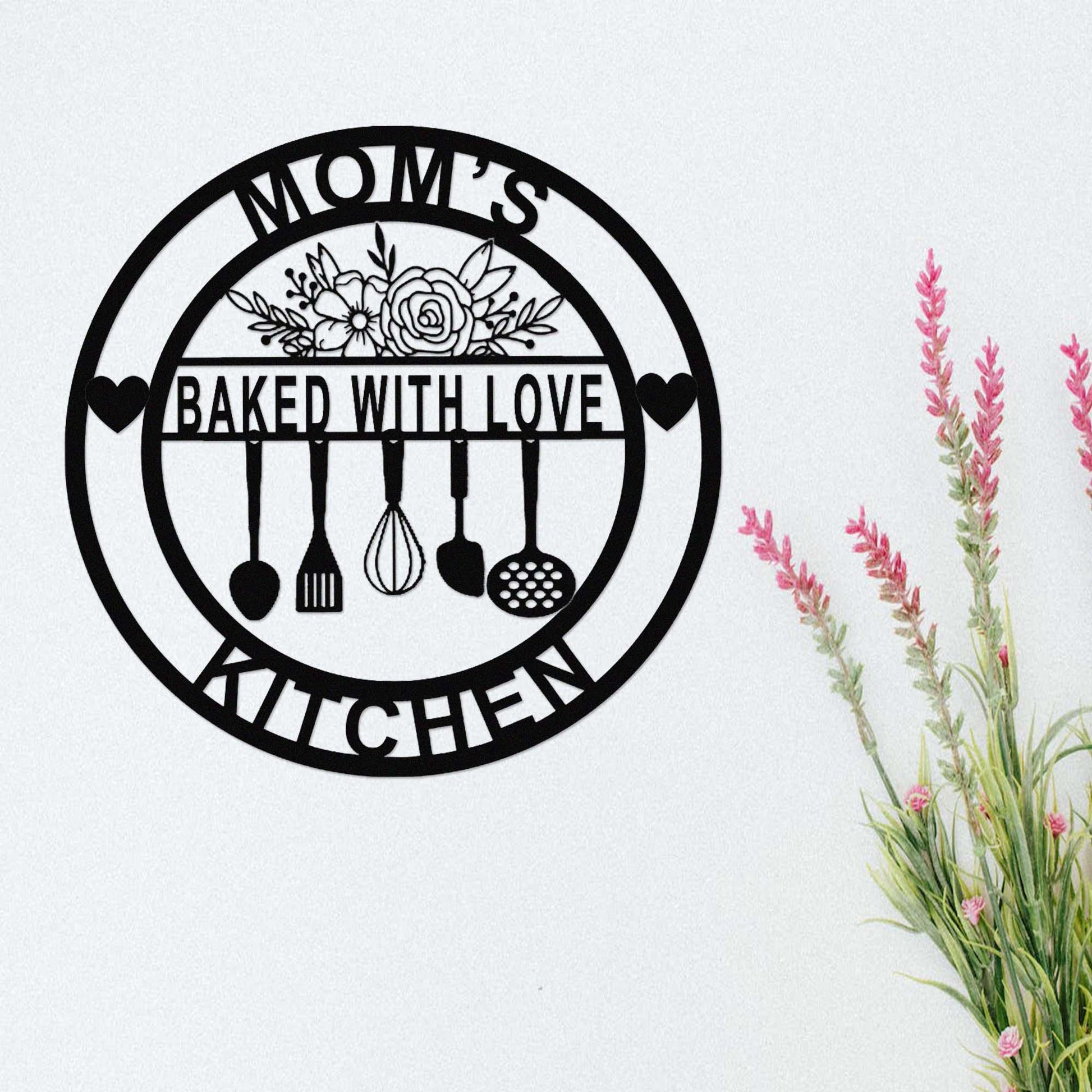 Custom Kitchen Metal Sign, Personalized Kitchen Name Sign, Home Kitchen Wall Decor, Cooking Dining Room Decor, Mothers Day Gift For Mom Nana