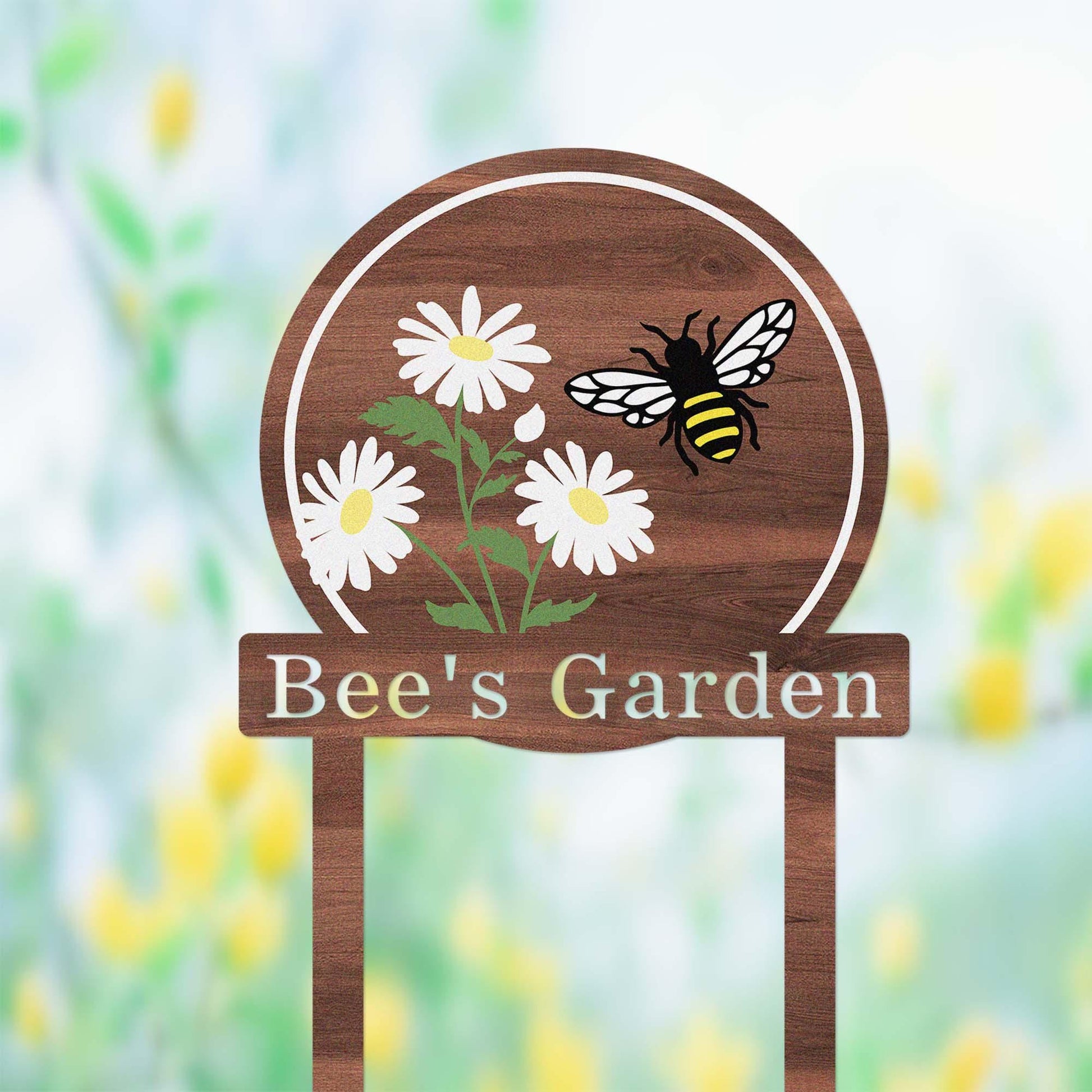 Custom Bee Garden Sign Stake, Metal Bee Flowers Garden Decor, Personalized Bee Gardener Name Stake, Honey Flower Beds Decor, Bee Keeper Gift