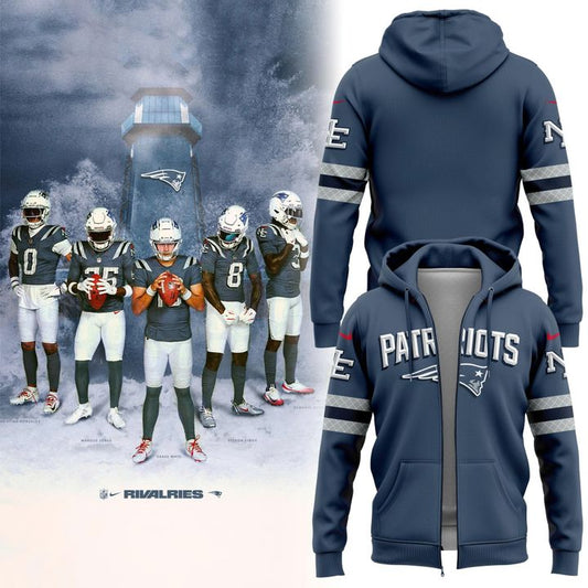 Special Edition New England Patriots zip hoodie 𝙍𝙞𝙫𝙖𝙡𝙧𝙞𝙚𝙨. For fans in 2025
